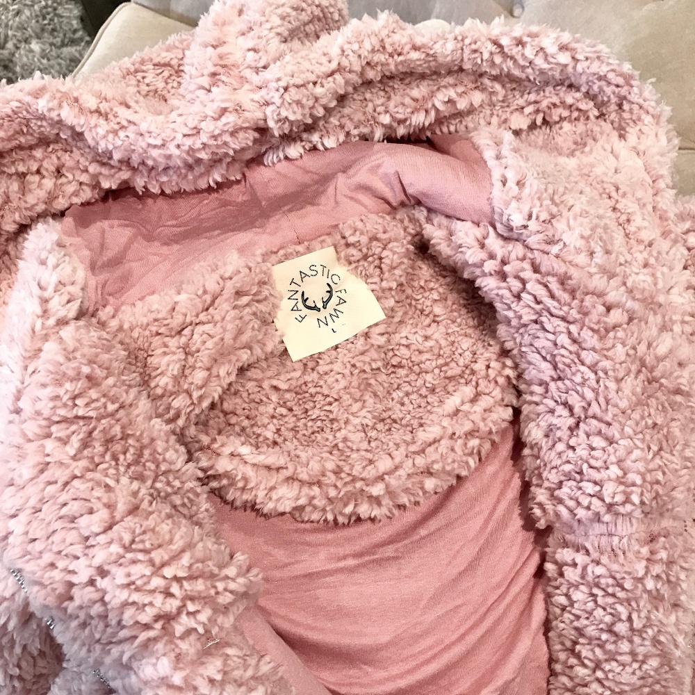 🦋LAST 1🦋Pink Faux Fur Sherpa Teddy Coat - Picture 4 of 6